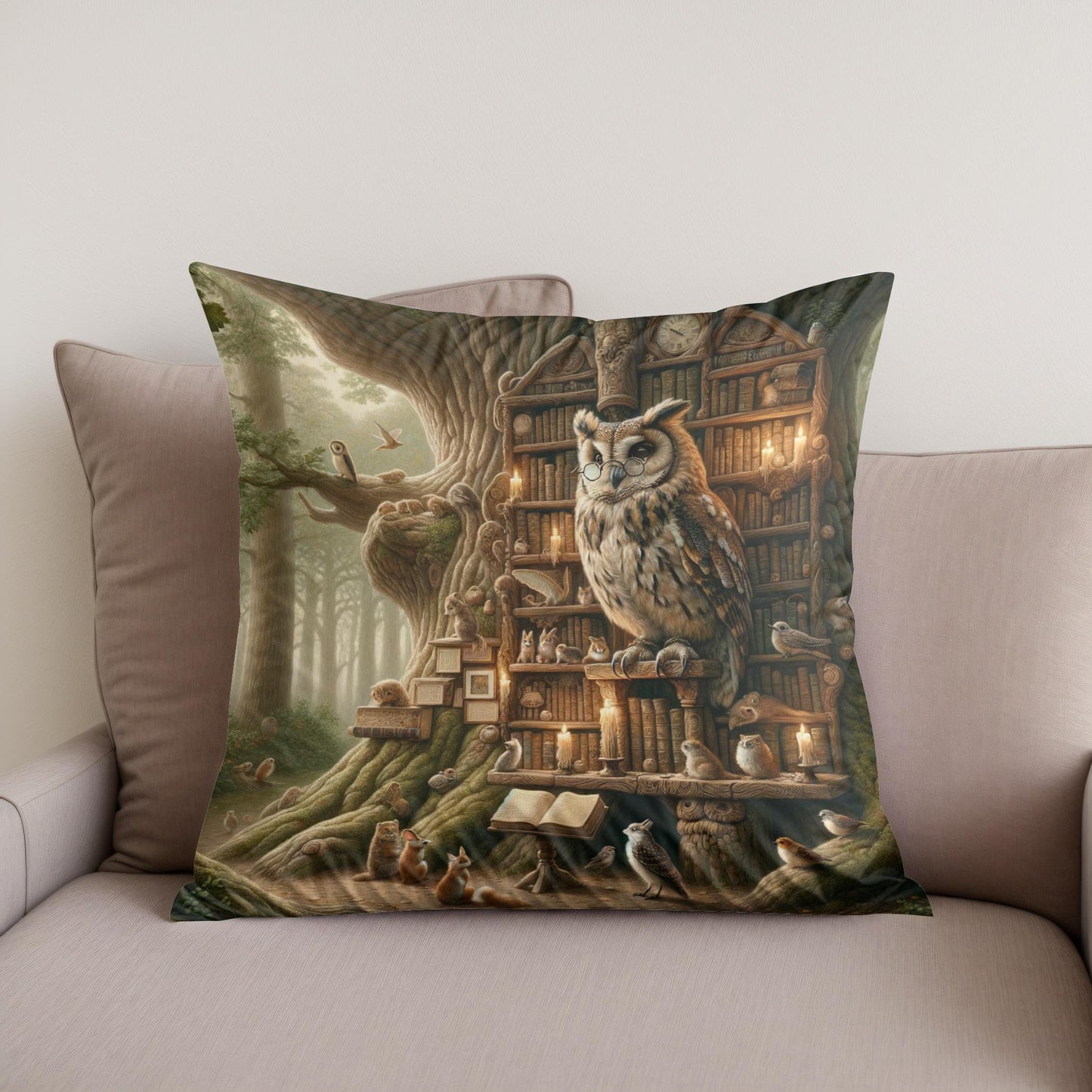 Enchanted Owl Cotton Cushion