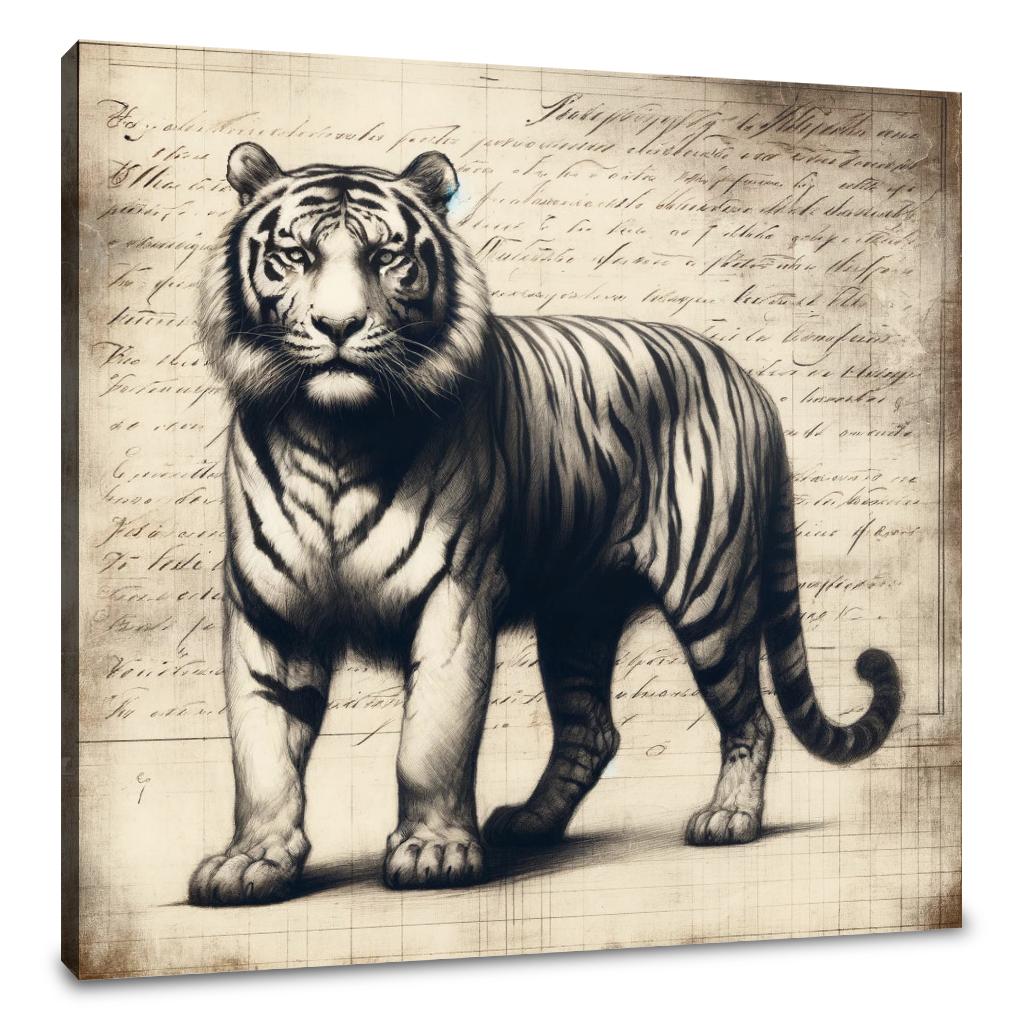 Vintage Tiger Study Canvas