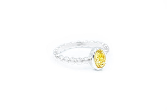 Yellow Amber Bubble Stacking Ring