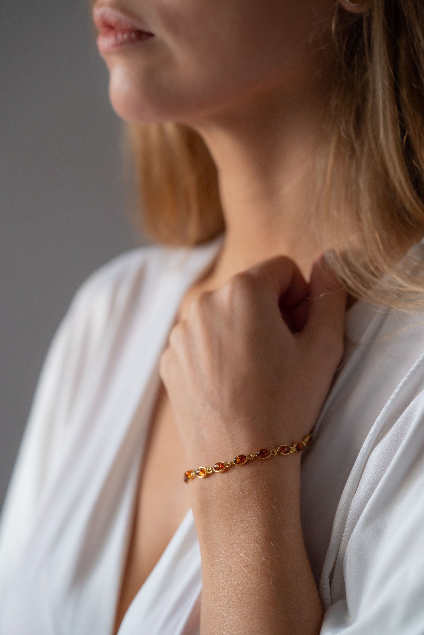 Gold Plated Dainty Oval Bracelet