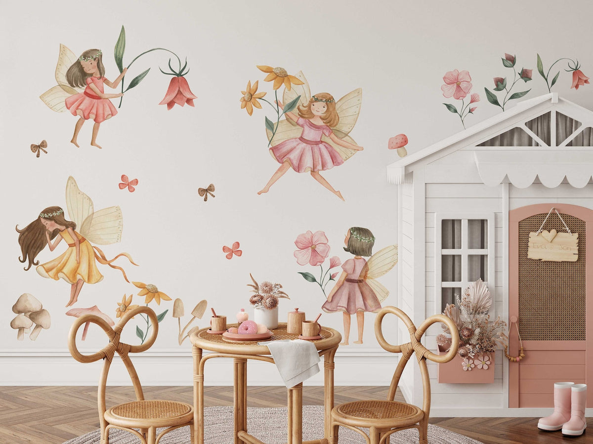 Fairy Wall Decal | Watercolour Fairies Wall Decal | Nursery Fairytale Sticker