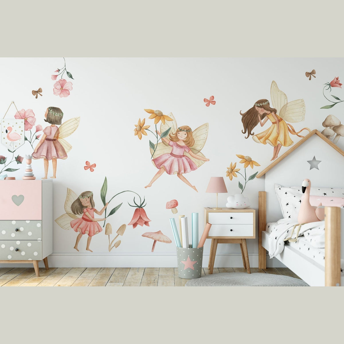 Fairy Wall Decal | Watercolour Fairies Wall Decal | Nursery Fairytale Sticker