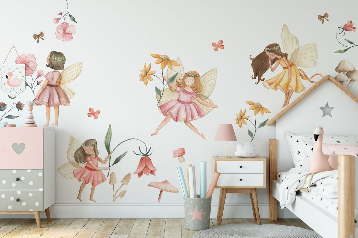 Fairy Wall Decal | Watercolour Fairies Wall Decal | Nursery Fairytale Sticker