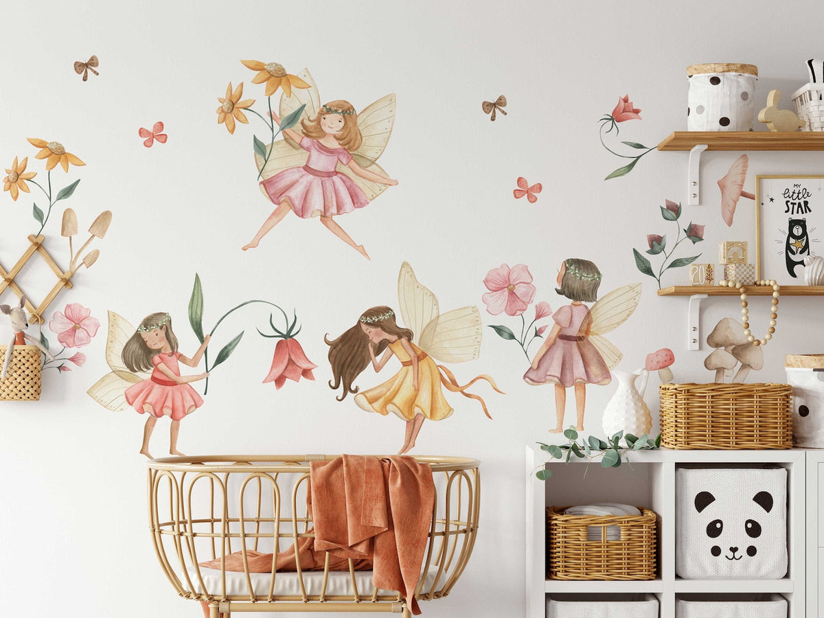 Fairy Wall Decal | Watercolour Fairies Wall Decal | Nursery Fairytale Sticker