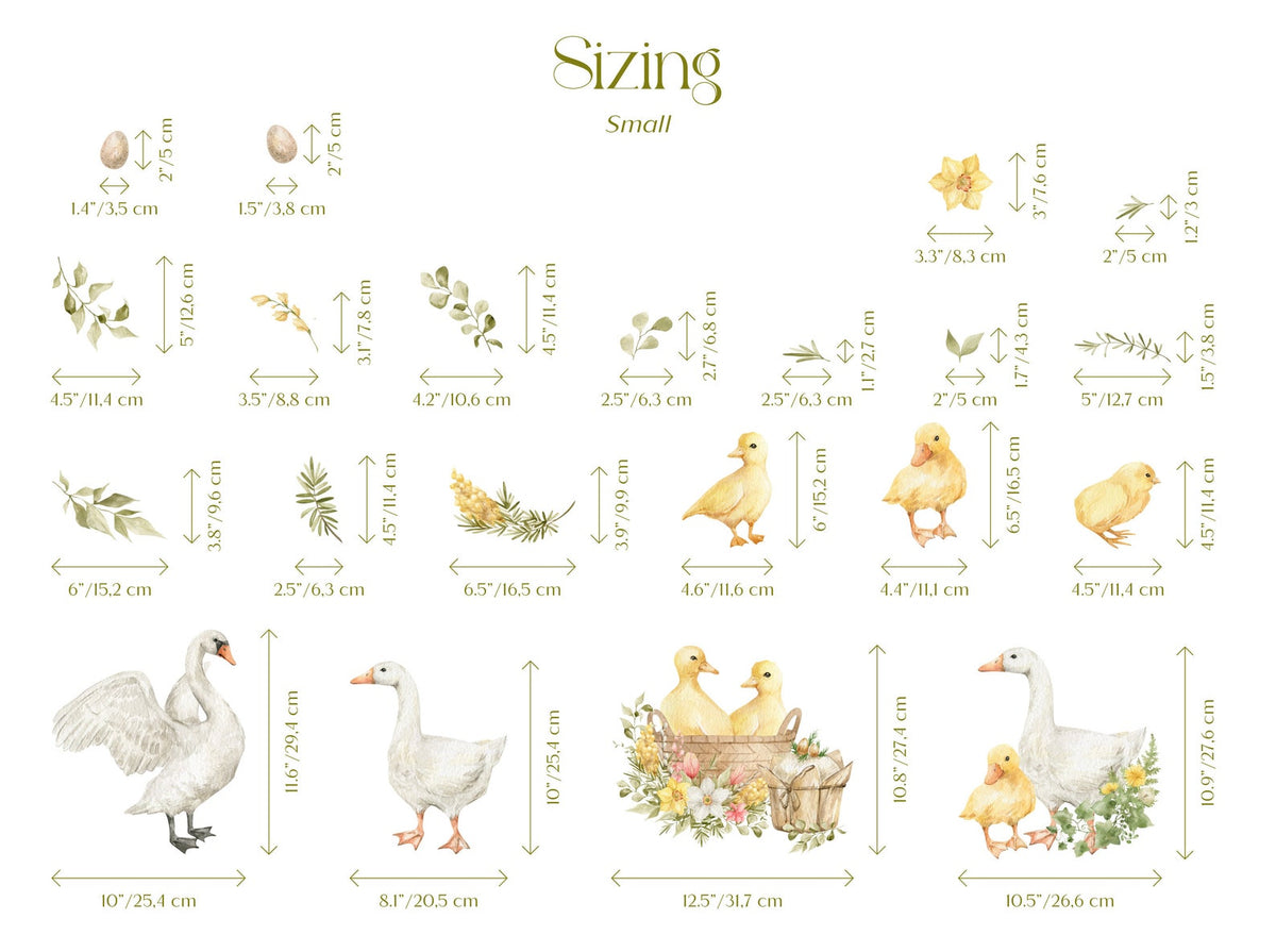 Goose Wall Decals | Watercolour Geese Wall Stickers | Farm Animals Decals | Kids Room Decor