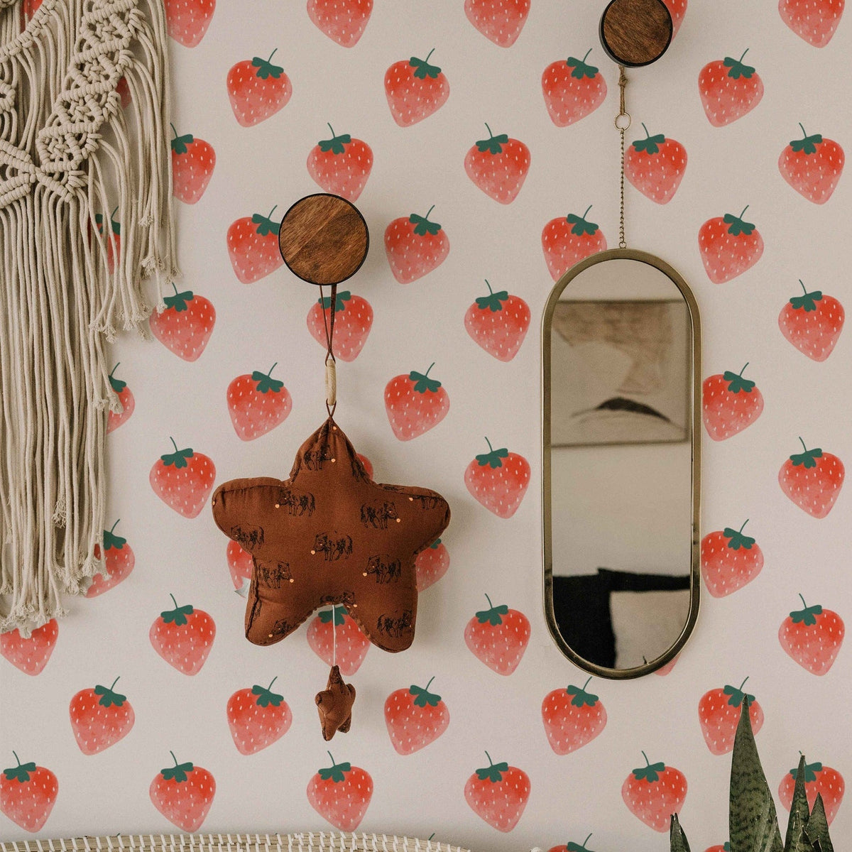 Strawberries Decal | Wall Decal Set for Kids Decor | Charming Set of Wall Stickers