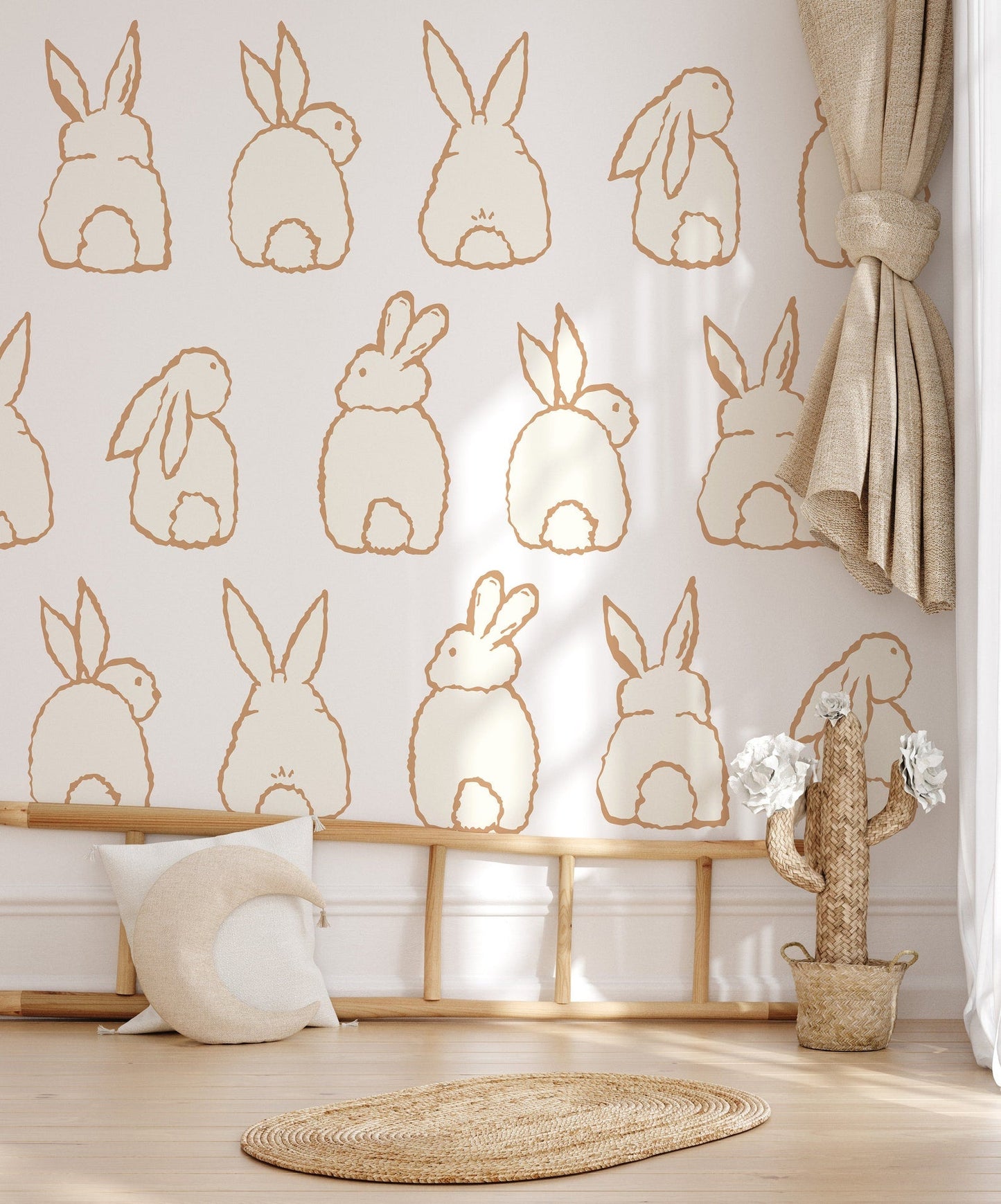 Cute Bunny Decals | Peel and Stick Rabbit Decals | Animals Wall Mural | Wall Decals for Kids | Nursery Wall Decals | Bunny Wall Decals