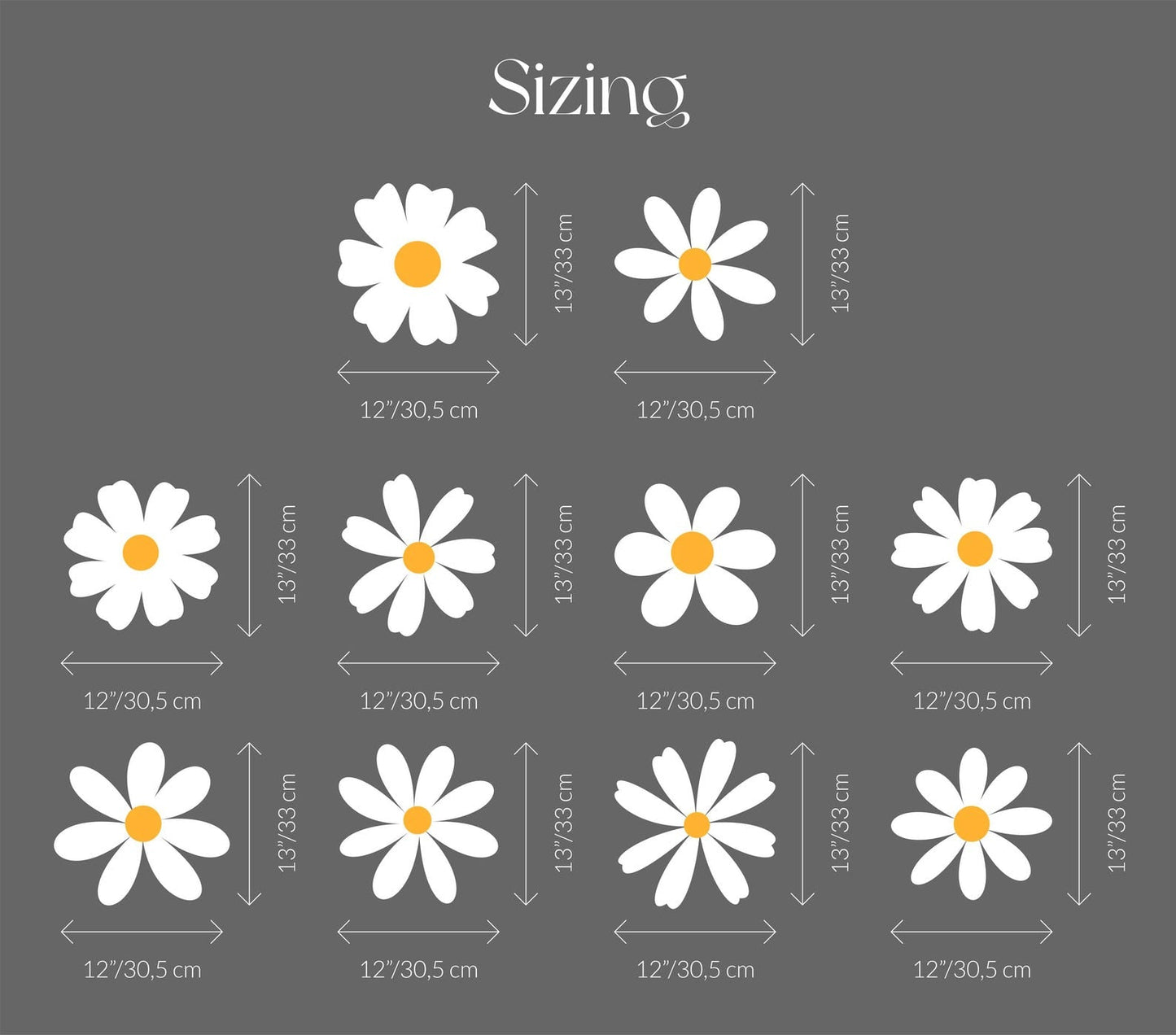 Daisy Wall Decals | Nursery Decor | Kids Room Wall Art | Removable Flower Wall Stickers