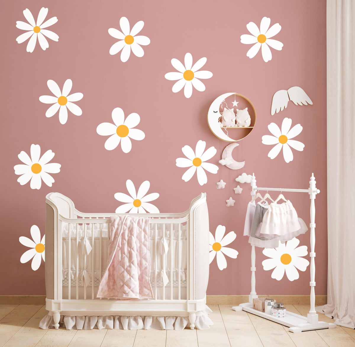 Daisy Wall Decals | Nursery Decor | Kids Room Wall Art | Removable Flower Wall Stickers