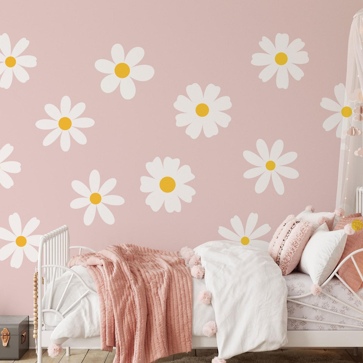 Daisy Wall Decals | Nursery Decor | Kids Room Wall Art | Removable Flower Wall Stickers