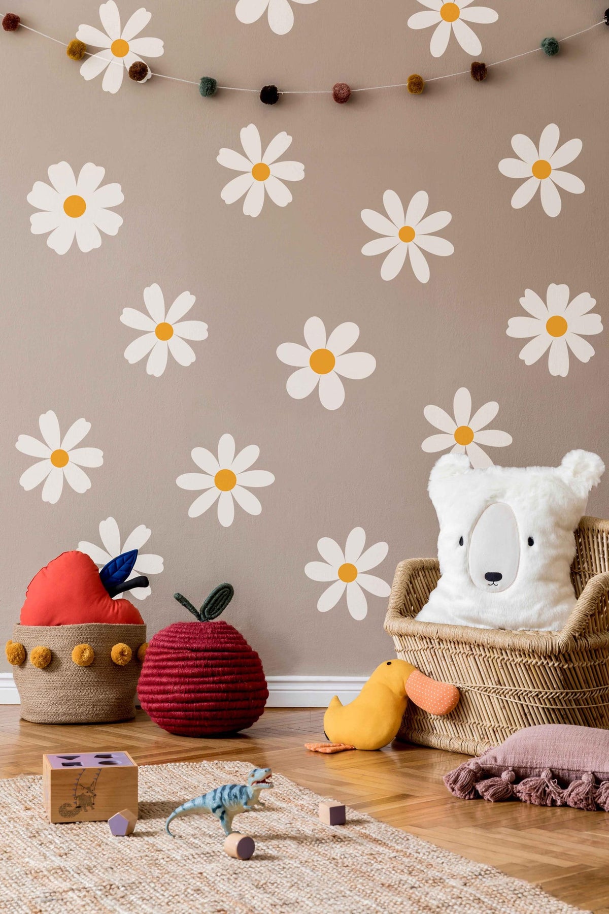 Daisy Wall Decals | Nursery Decor | Kids Room Wall Art | Removable Flower Wall Stickers