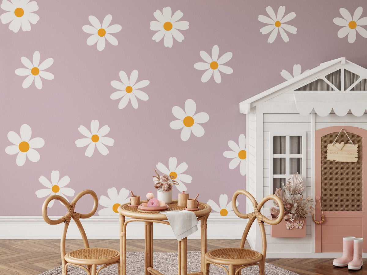 Daisy Wall Decals | Nursery Decor | Kids Room Wall Art | Removable Flower Wall Stickers