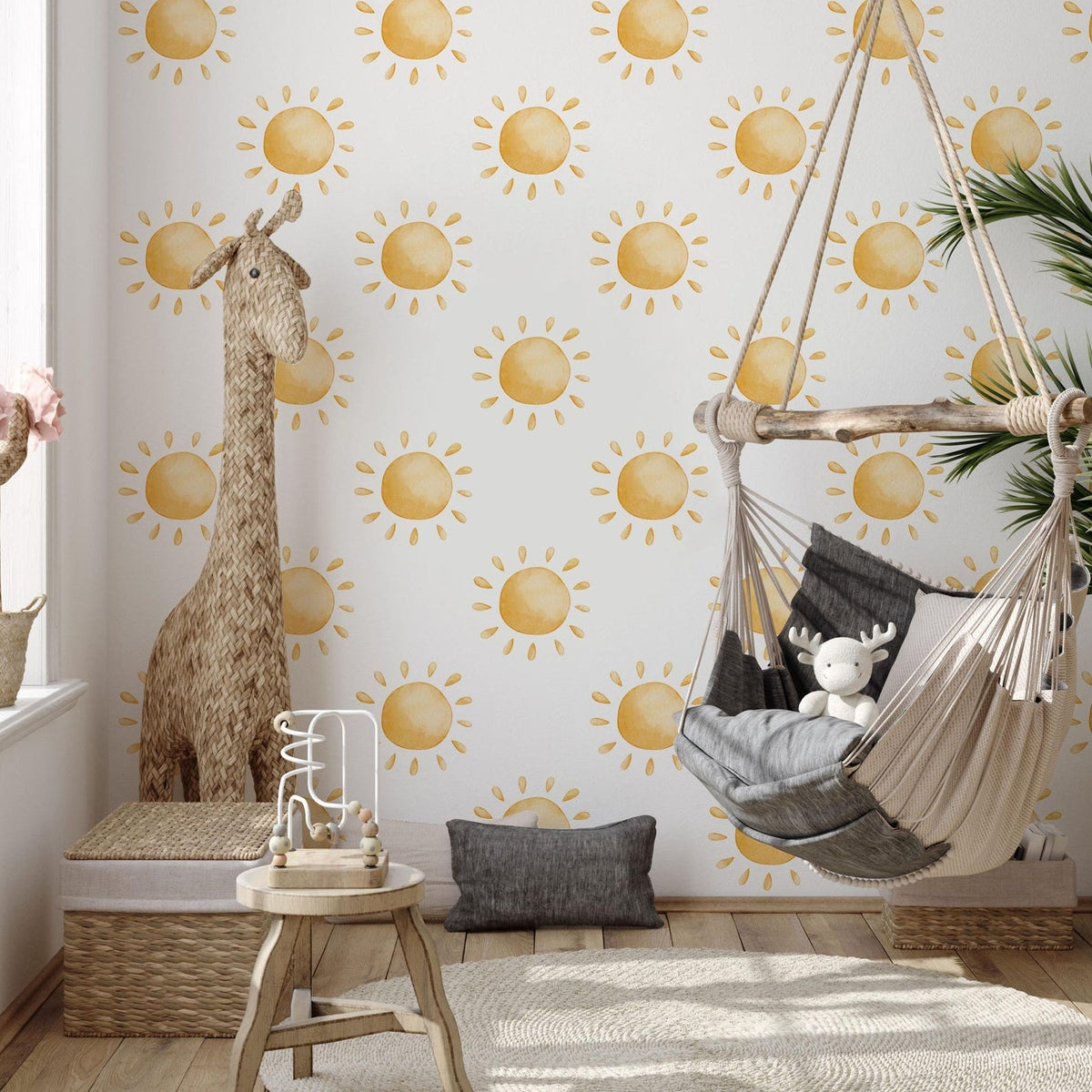 Wall Decal - Neutral Tan Sun Decals - Sun Wall Sticker - Sun Wall Decals - Boho Nursery Decor