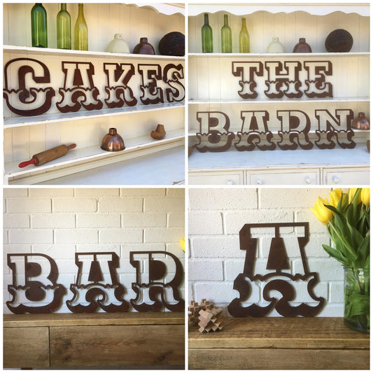 Rusty 12" Carnival Metal Letters A-Z