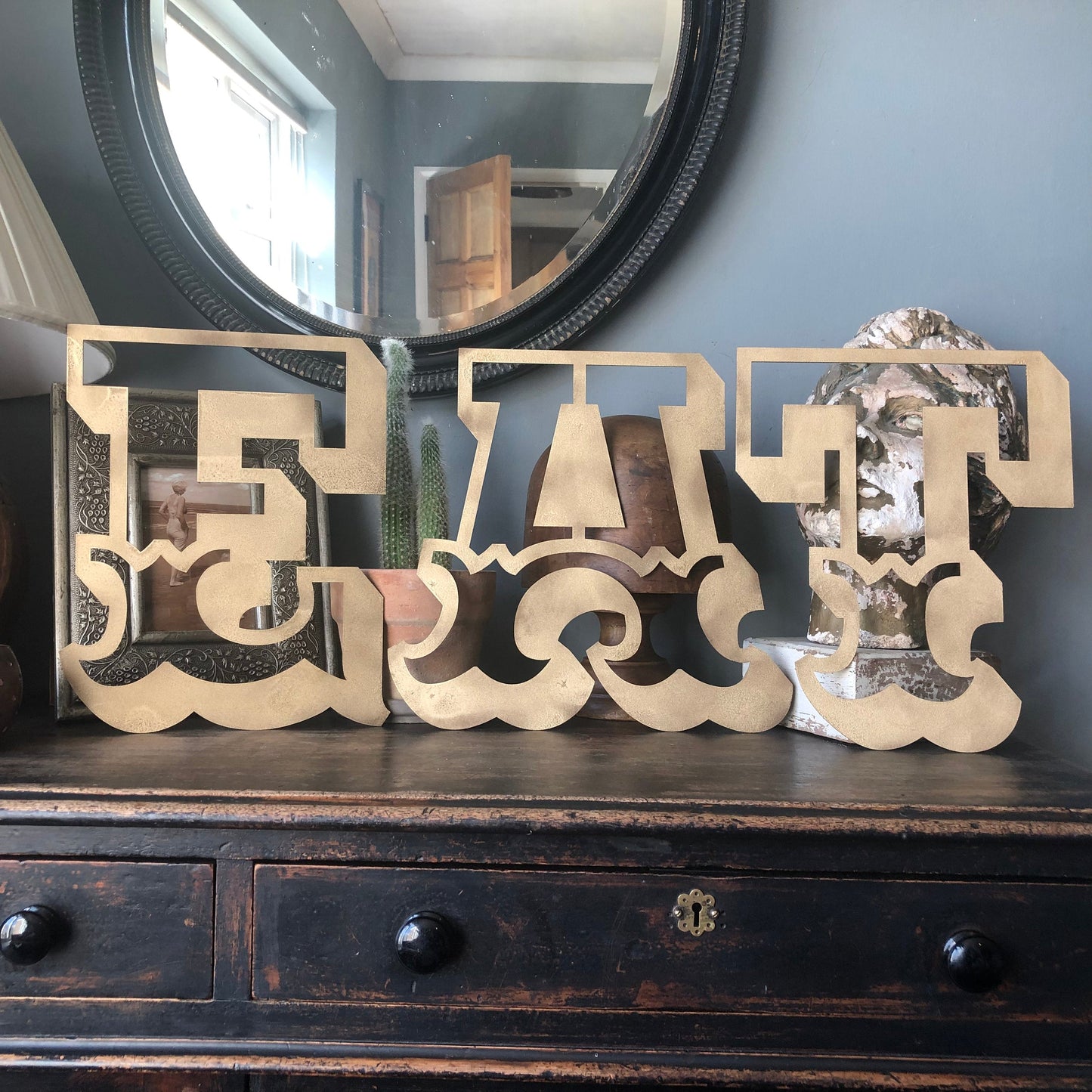 A-Z Rustic 5" or 12" Gold Metal Carnival Letters.
