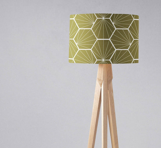 Olive Green Hexagon Design Geometric Lampshade, Ceiling or Table Lamp Shade