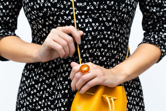Big Amber Cocktail Ring