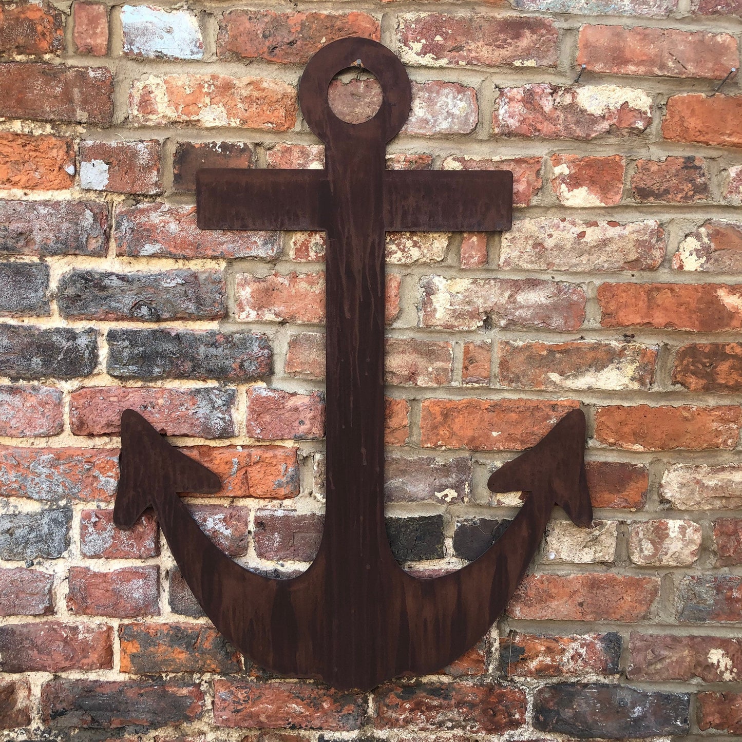 Large Rusty Metal Anchor Wall Decoration