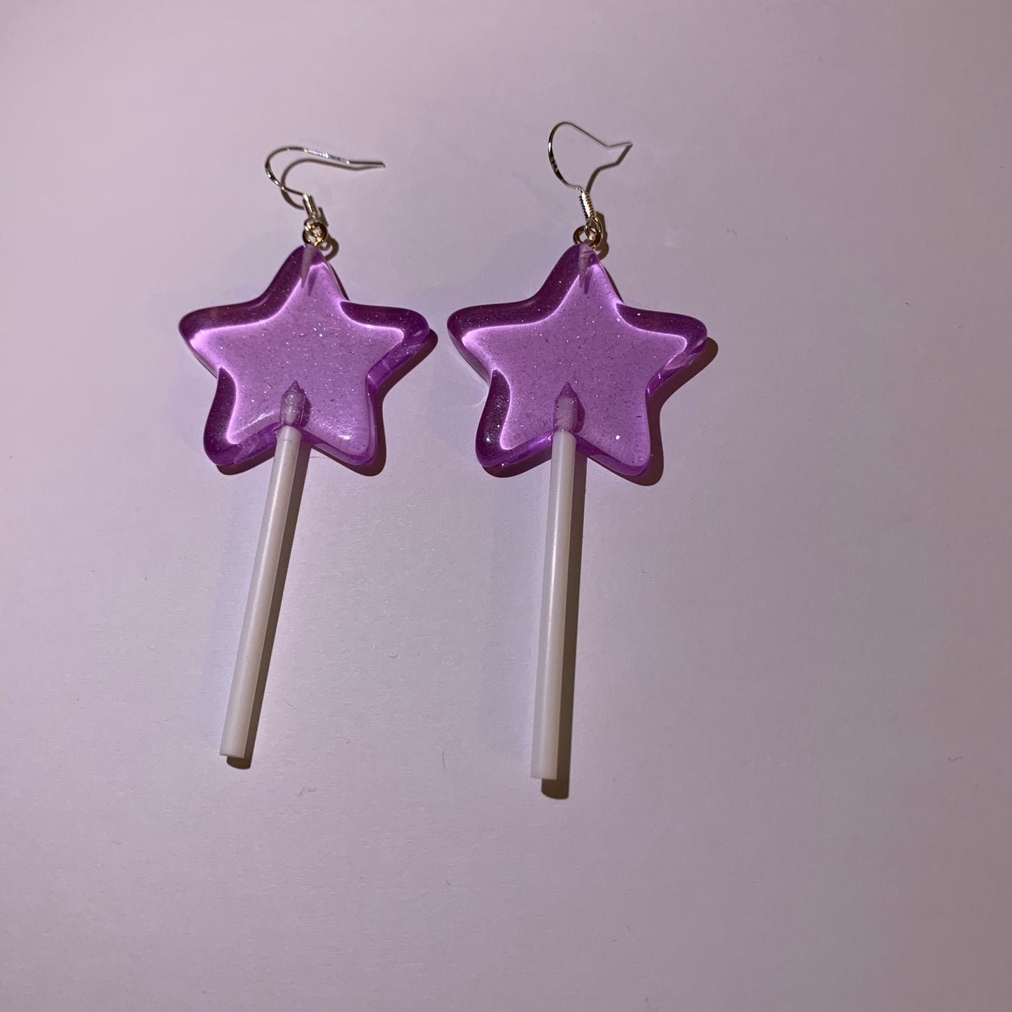 Colourful large Star Wand lollipop earrings