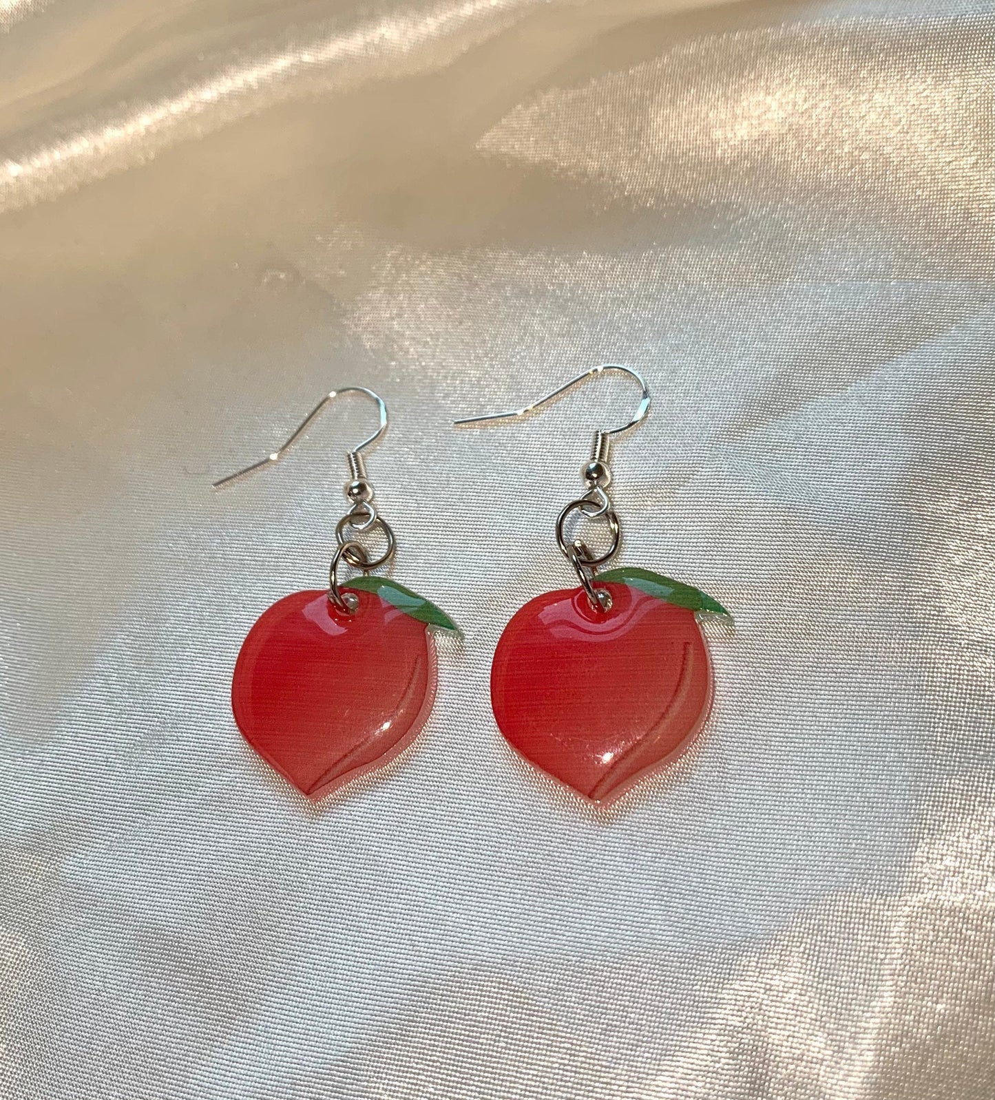 Pink peach earrings