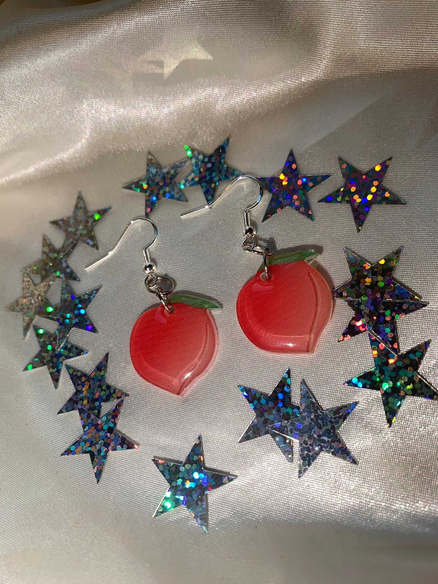 Pink peach earrings