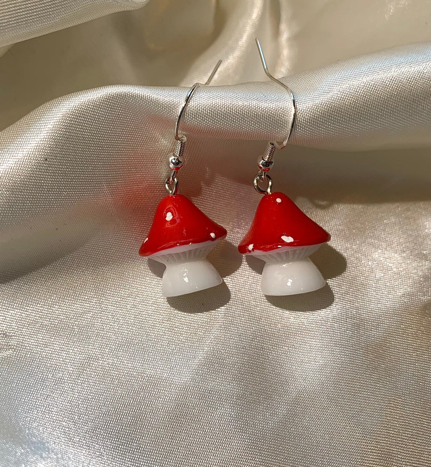 Red mushroom/toad stool earrings