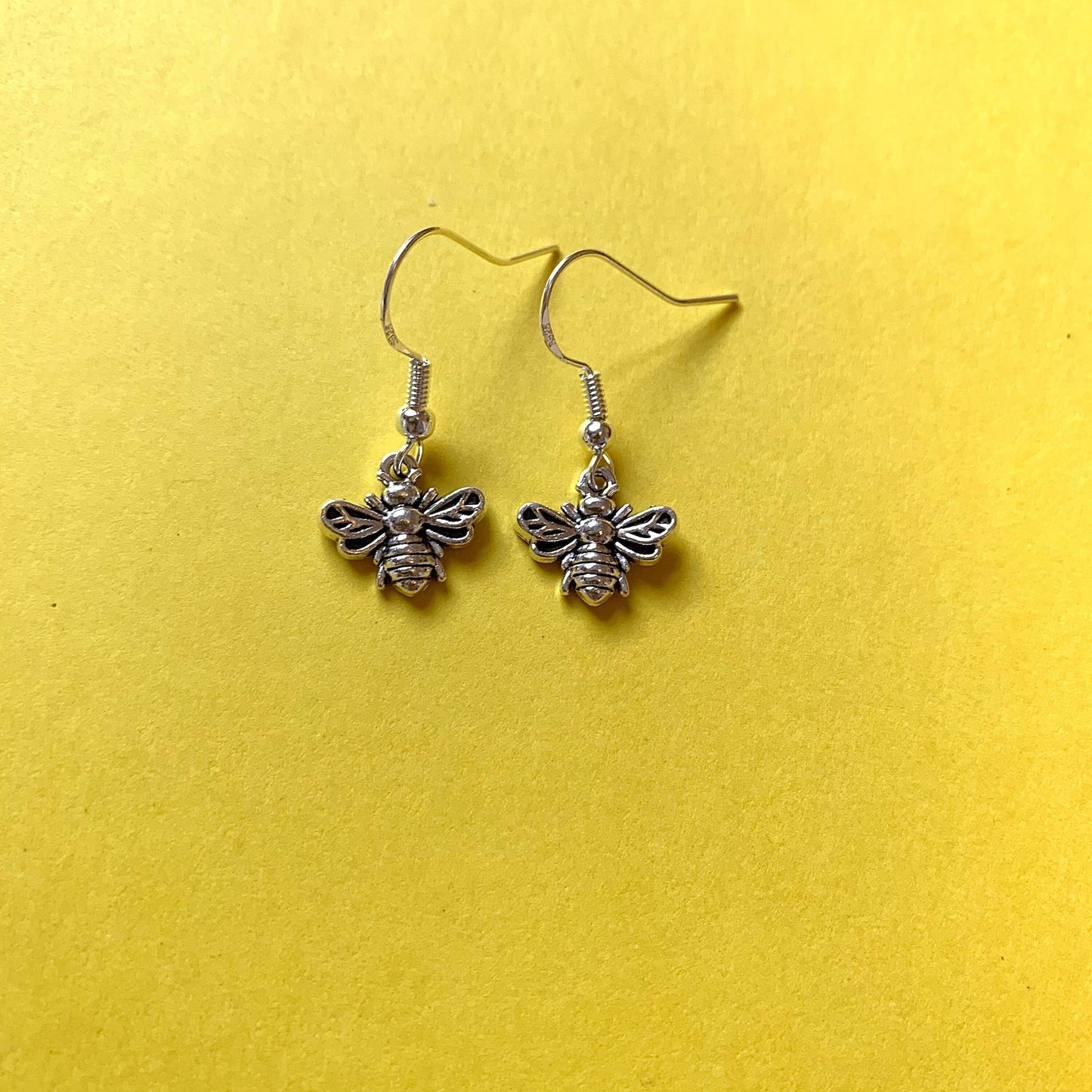Silver bumble bee earrings