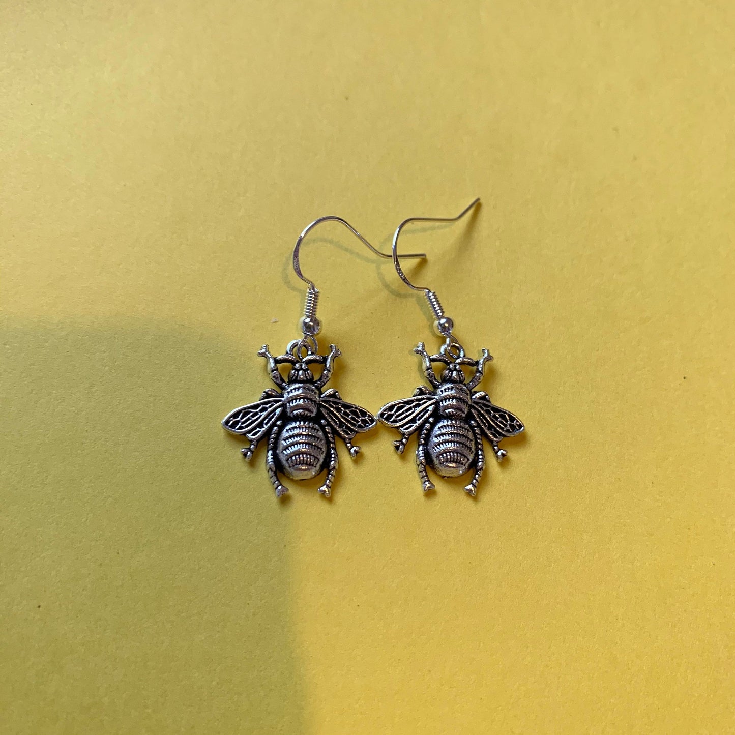 Silver bumble bee earrings