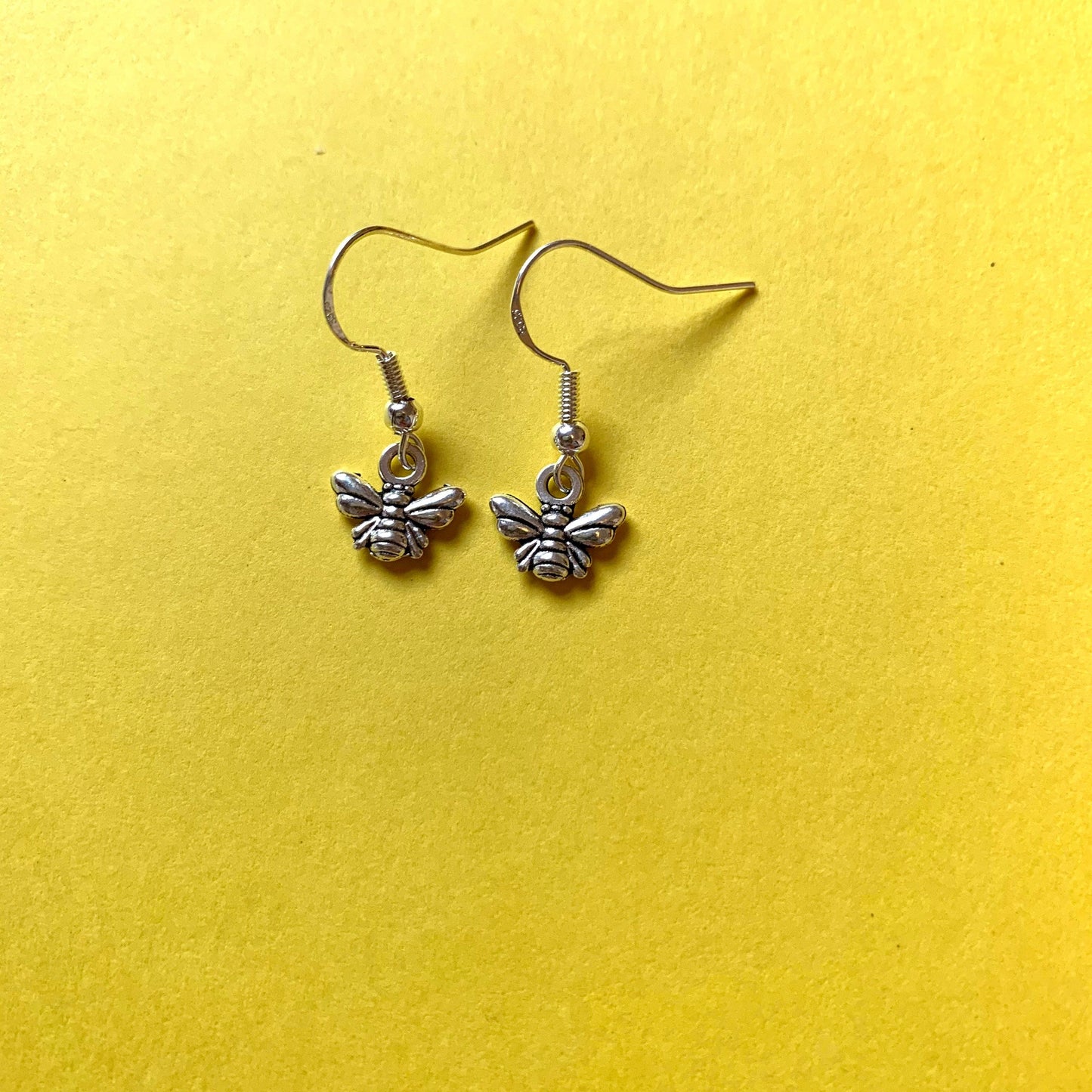 Silver bumble bee earrings