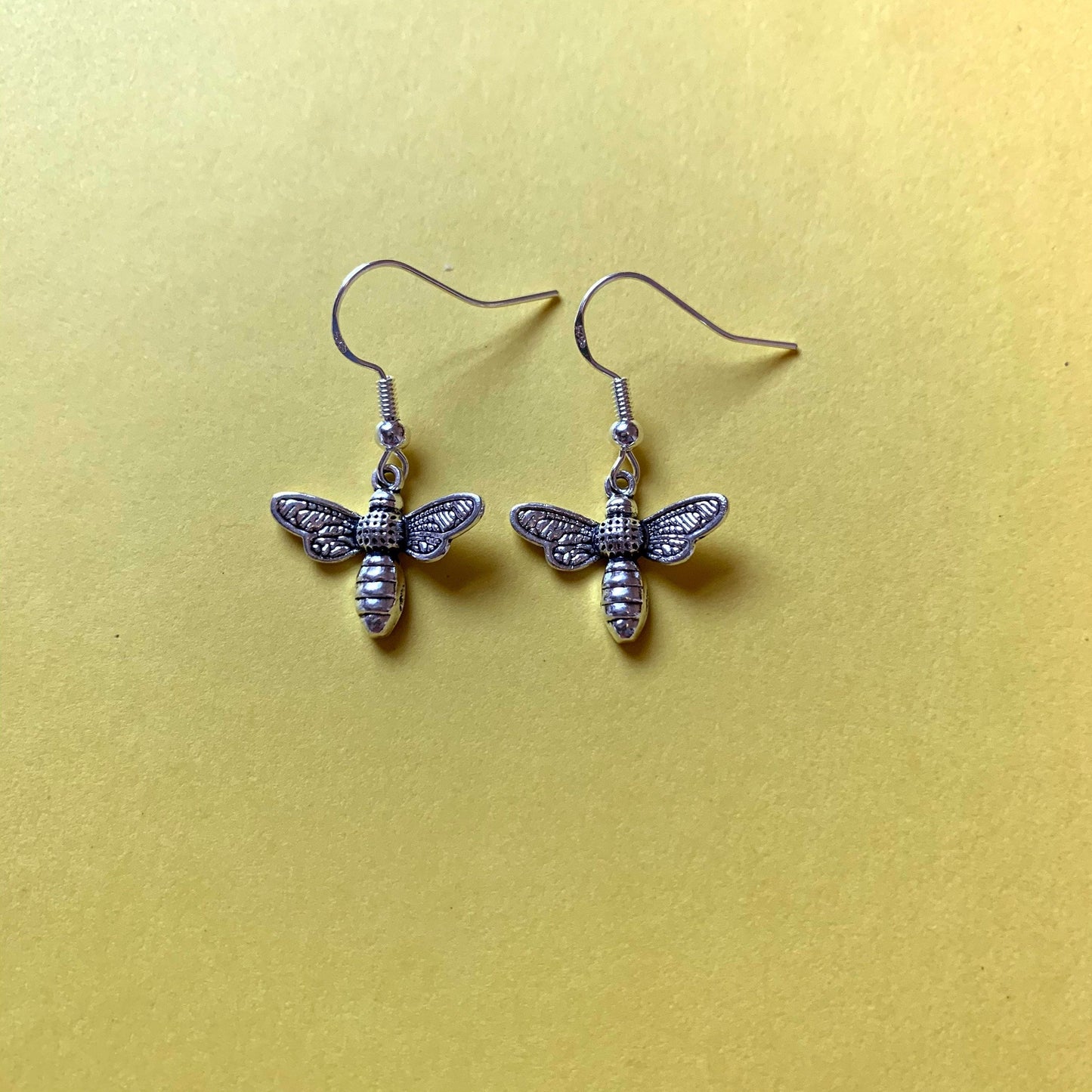 Silver bumble bee earrings