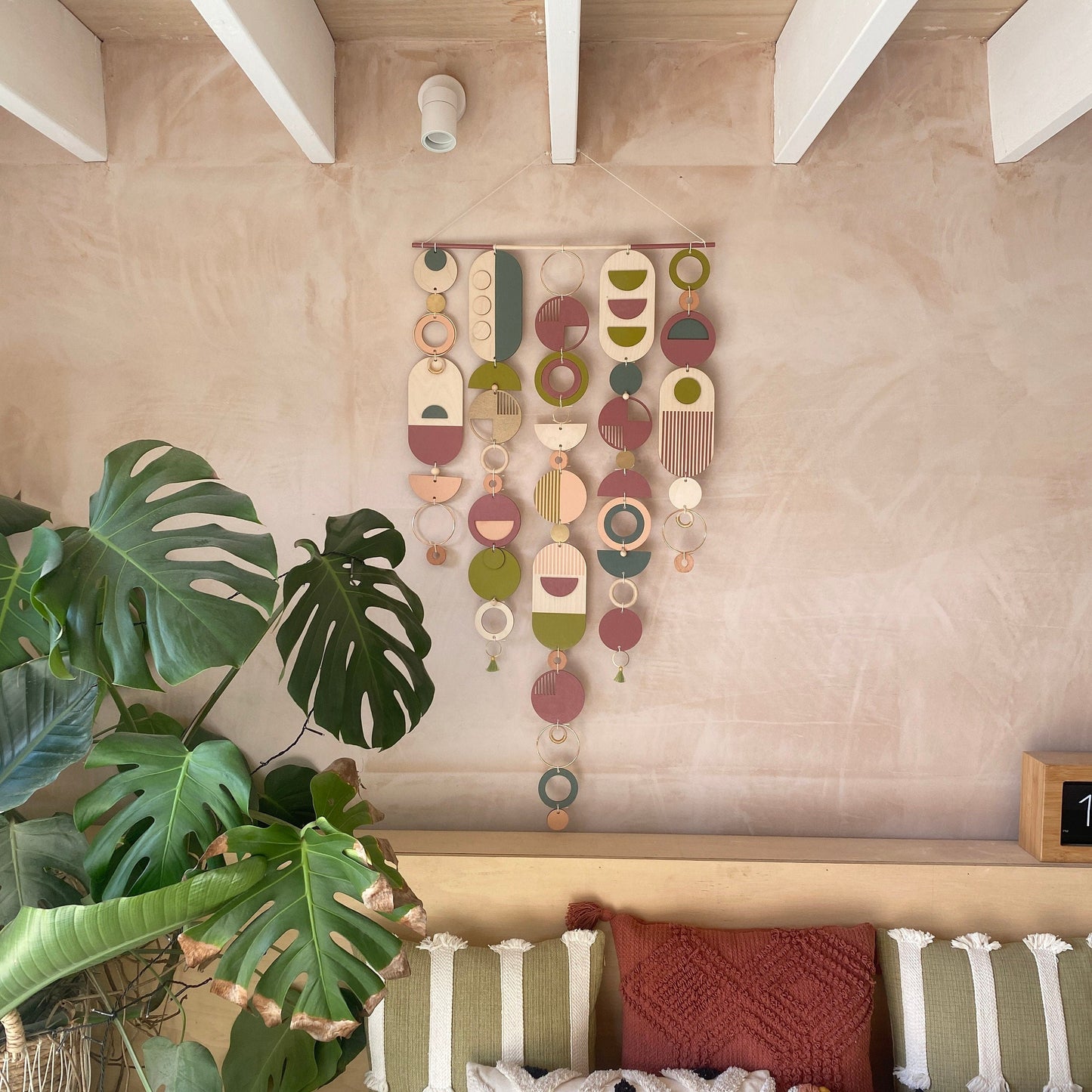 Eccentric Wall Art - Geometric Artwork - Minimal Home Decor - Bohemian Wall Art - Large Centre Piece Art - Big Wall Tapestry - Lime Art Deco