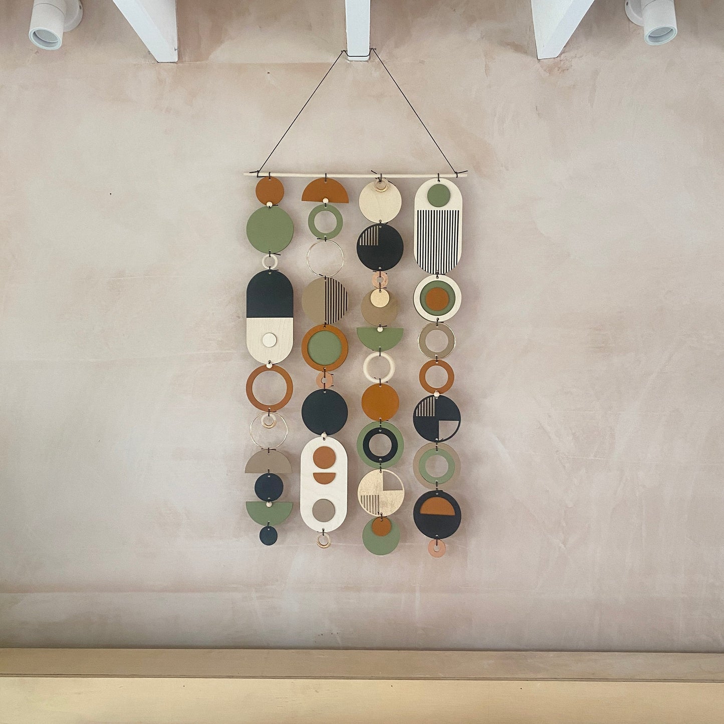 Longer Wall Art - Geometric Artwork - Minimal Home Decor - New Home Trend - Slim Centre Piece Art - Thin Wall Tapestry - Wood Art