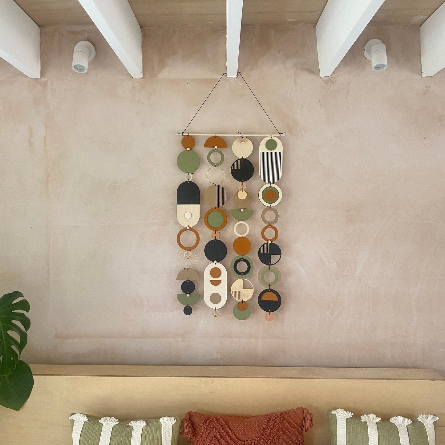 Longer Wall Art - Geometric Artwork - Minimal Home Decor - New Home Trend - Slim Centre Piece Art - Thin Wall Tapestry - Wood Art