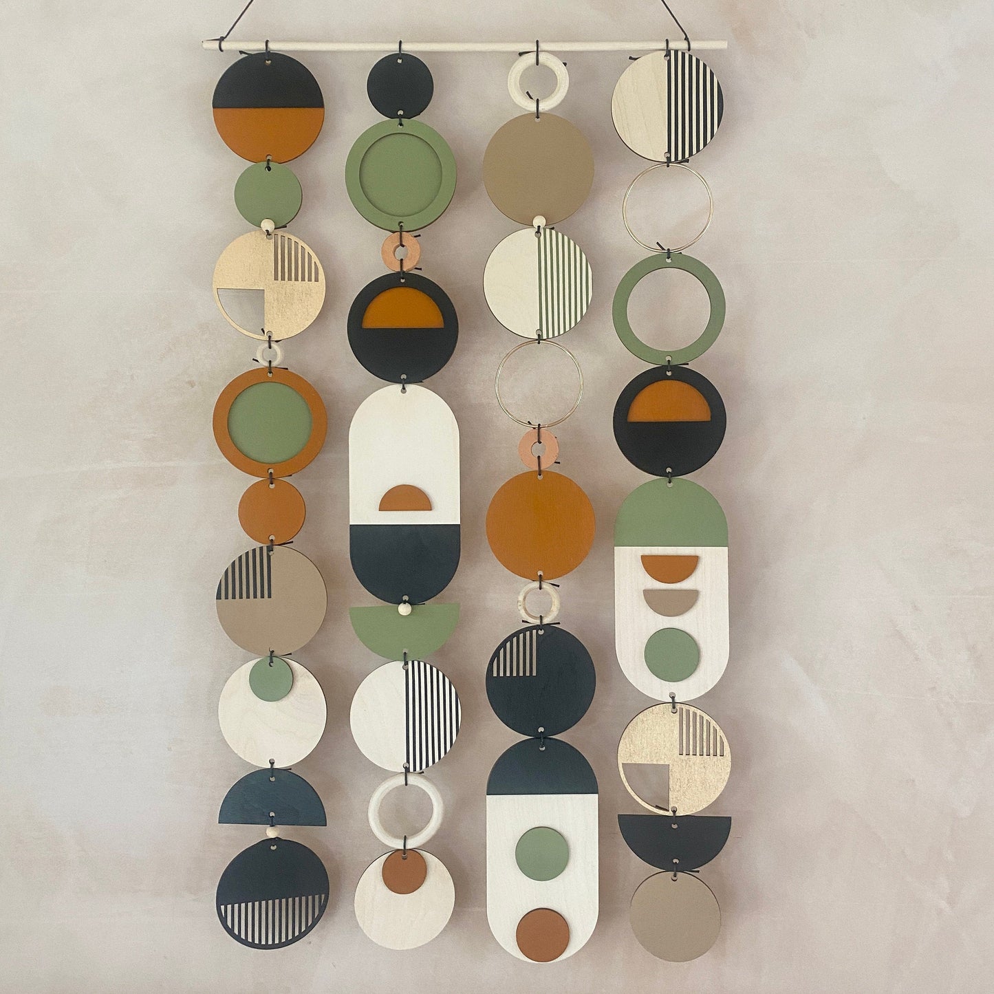 Longer Wall Art - Geometric Artwork - Minimal Home Decor - New Home Trend - Slim Centre Piece Art - Thin Wall Tapestry - Wood Art