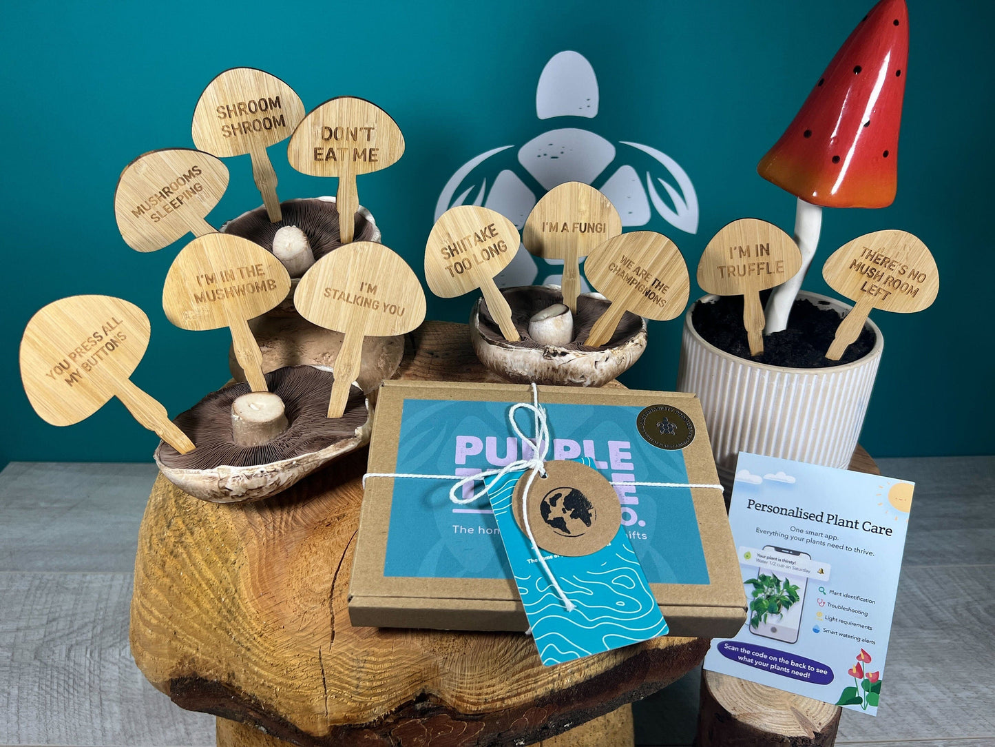 Mushroom Plant Stakes Gift Set