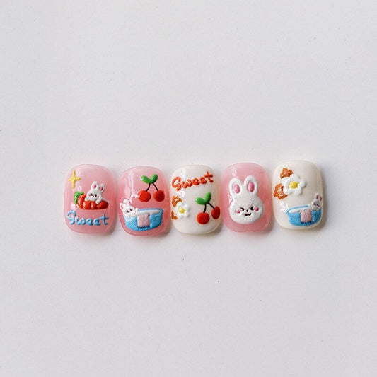 Hello Claws | Nail Deco Pink Strawberry Cherry Bunny Sticker