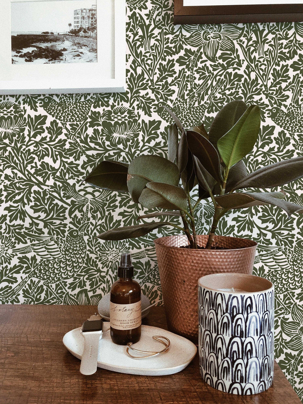 Bird Song Green William Morris Wallpaper | Mural | Feature Wall Decoration | Peel and Stick or Traditional
