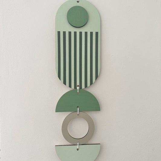 Green and Grey Wall Hanging - Green Decor - Geometric Art