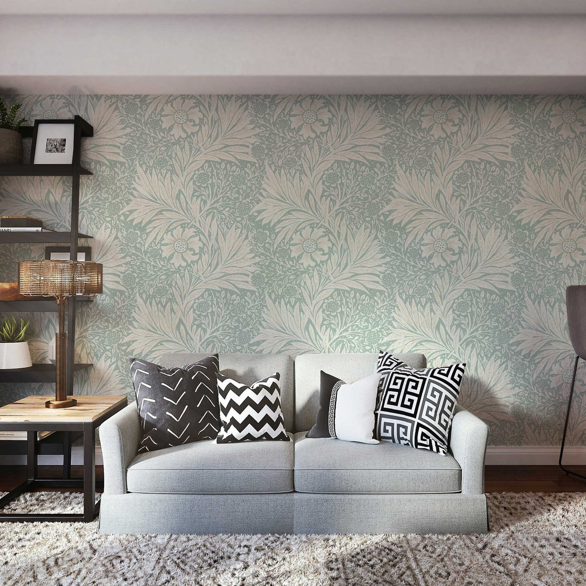 Marigold Floral William Morris Wallpaper | Mural | Feature Wall Decoration | Peel and Stick or Traditional