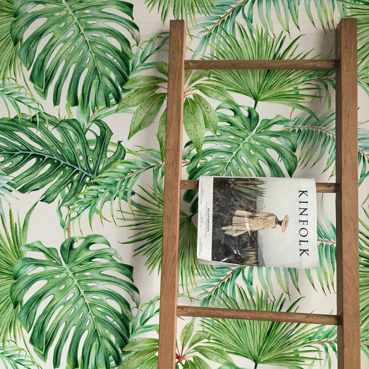 Tropical Leaves Wallpaper | Monstera Palms Mural | Eco Friendly Wall Decor | Peel and Stick or Traditional