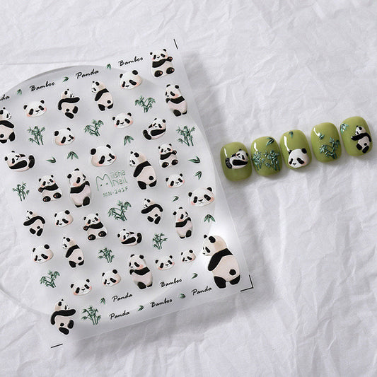 Hello Claws | Bamboo Panda 5D Embossed Pattern Design Nail Deco Sticker