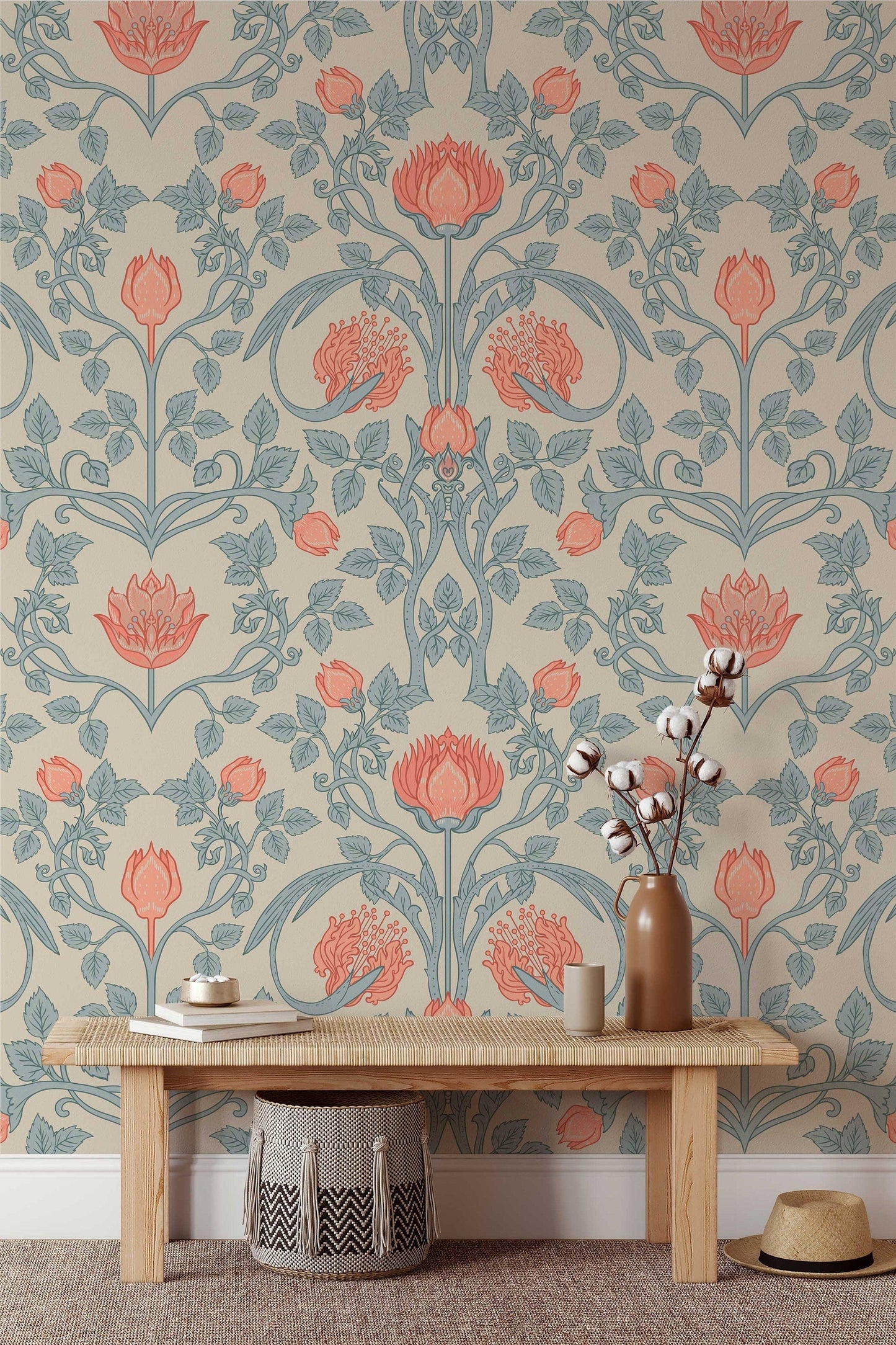 William Morris Vintage Flowers Peel and Stick Wallpaper - Botanical Wall Mural