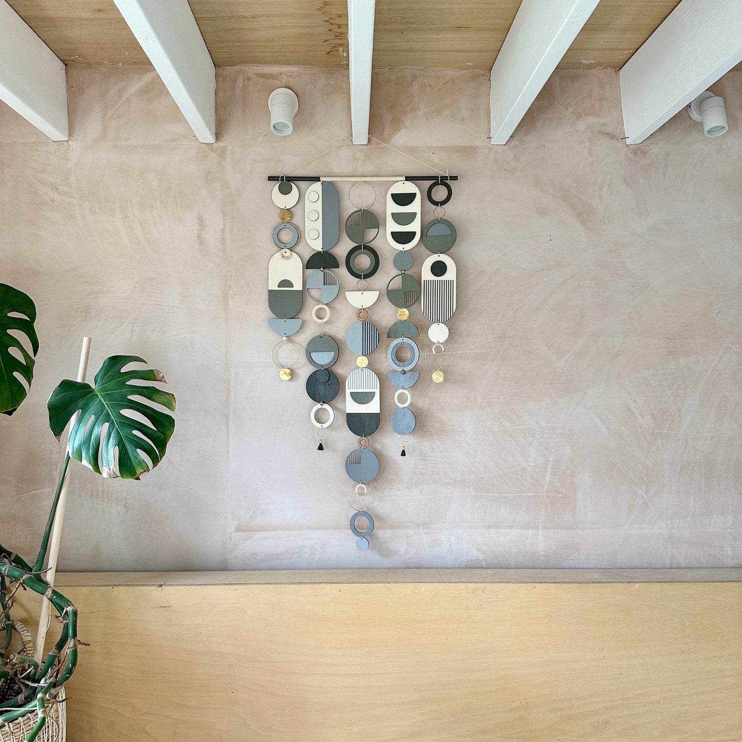 Black and Grey Wall Hanging - Dark Wall Art - Large Hanging Artwork - Hand Painted Decor - Modern Style Art - Monochrome Wall Art - Dark Art