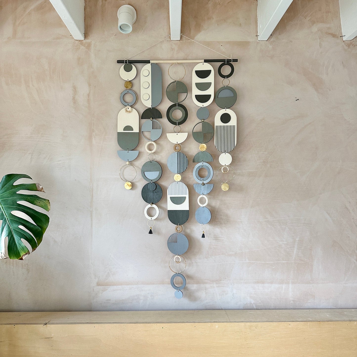 Black and Grey Wall Hanging - Dark Wall Art - Large Hanging Artwork - Hand Painted Decor - Modern Style Art - Monochrome Wall Art - Dark Art