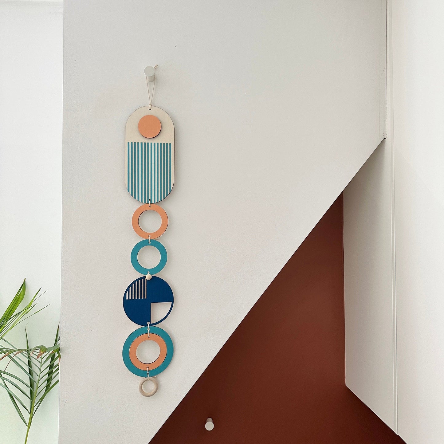 Geometric Wall Art – Modern Wood Tapestry, Mid-Century Decor