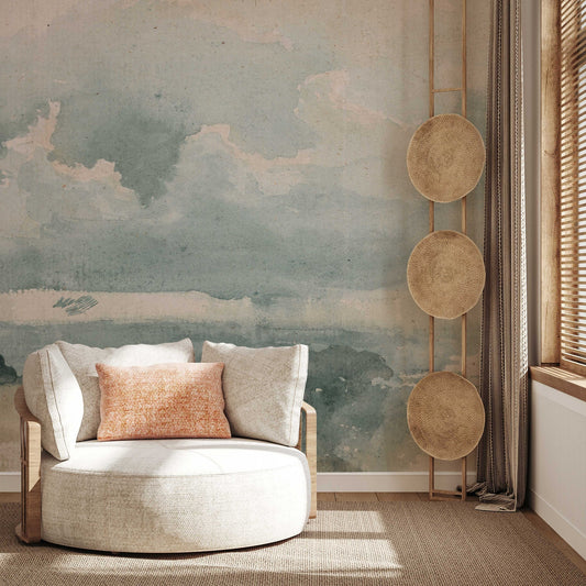 Classic Clouded Wall Mural | Sky Scene Wallpaper | Peel and Stick or Traditional
