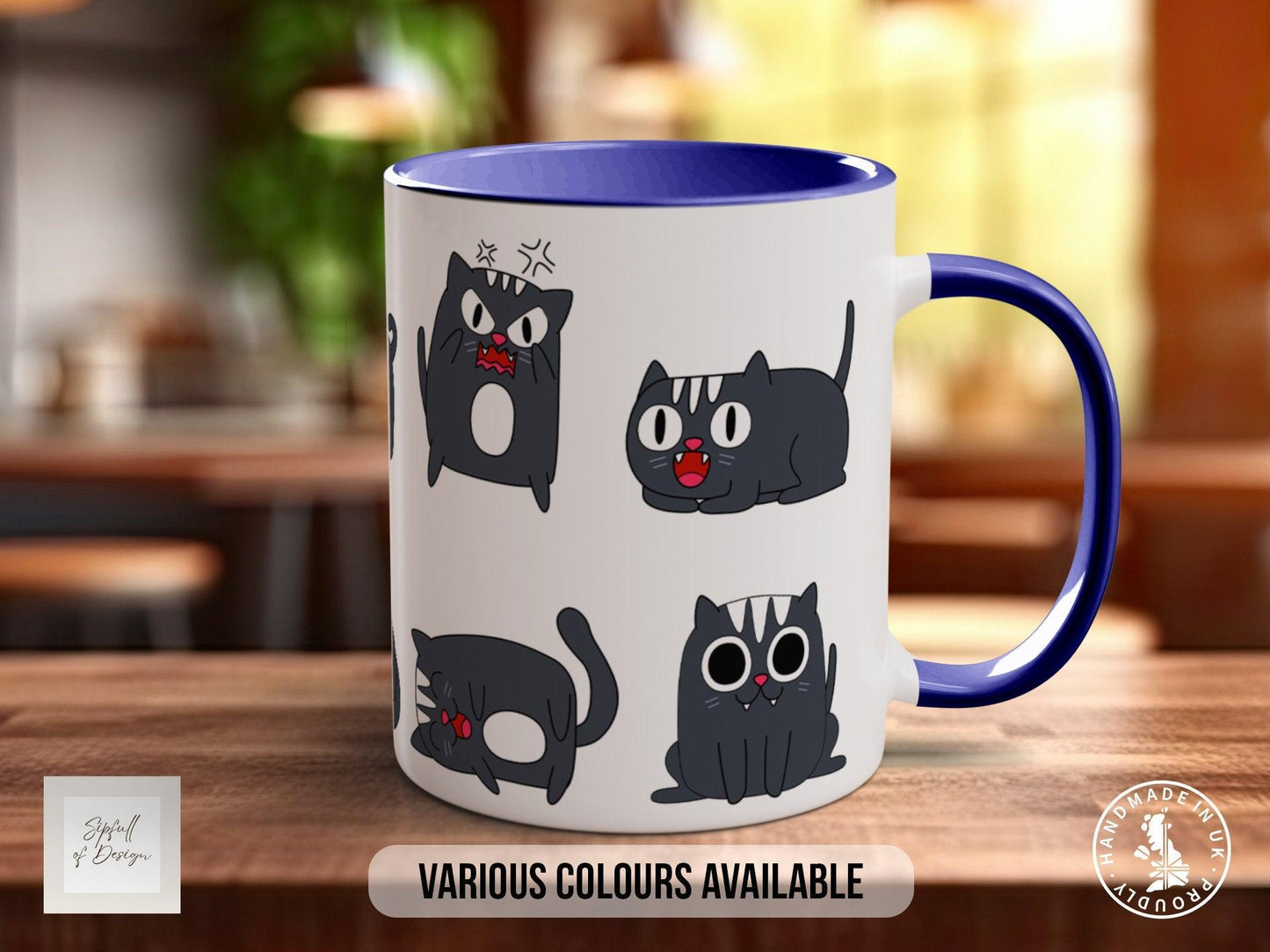 Cute Cat Mug – Handmade Cat Coffee Cup | Colourful Bone China Mug With Smash Proof Packaging