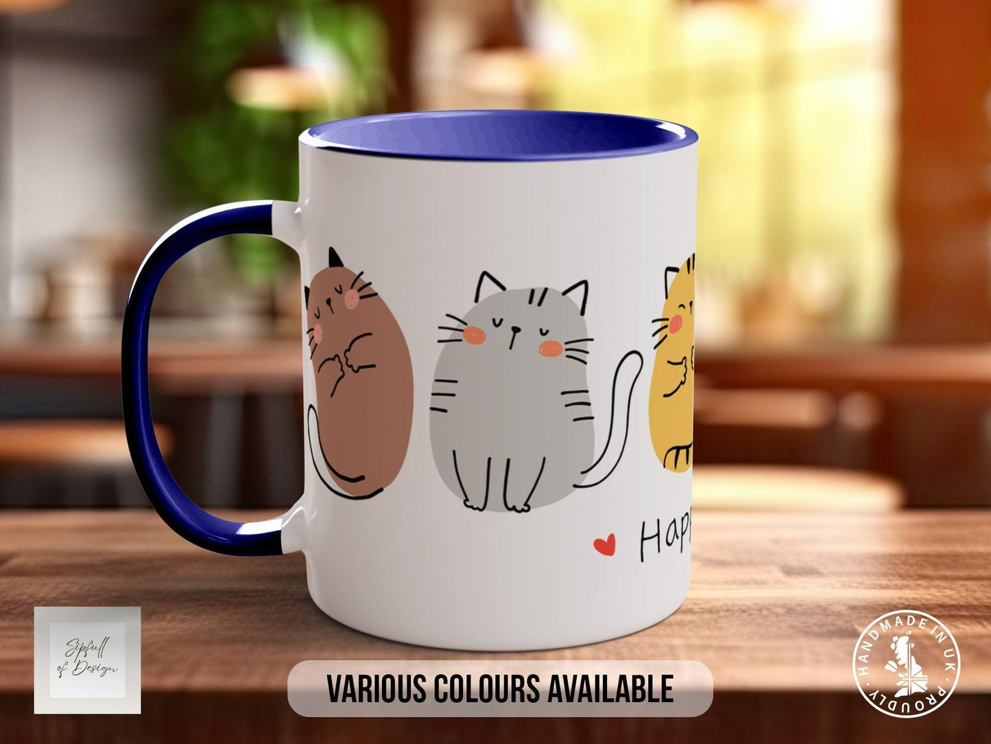 Cute Cat Mug – Handmade Bone China Coffee Cup with Smash Proof Packaging