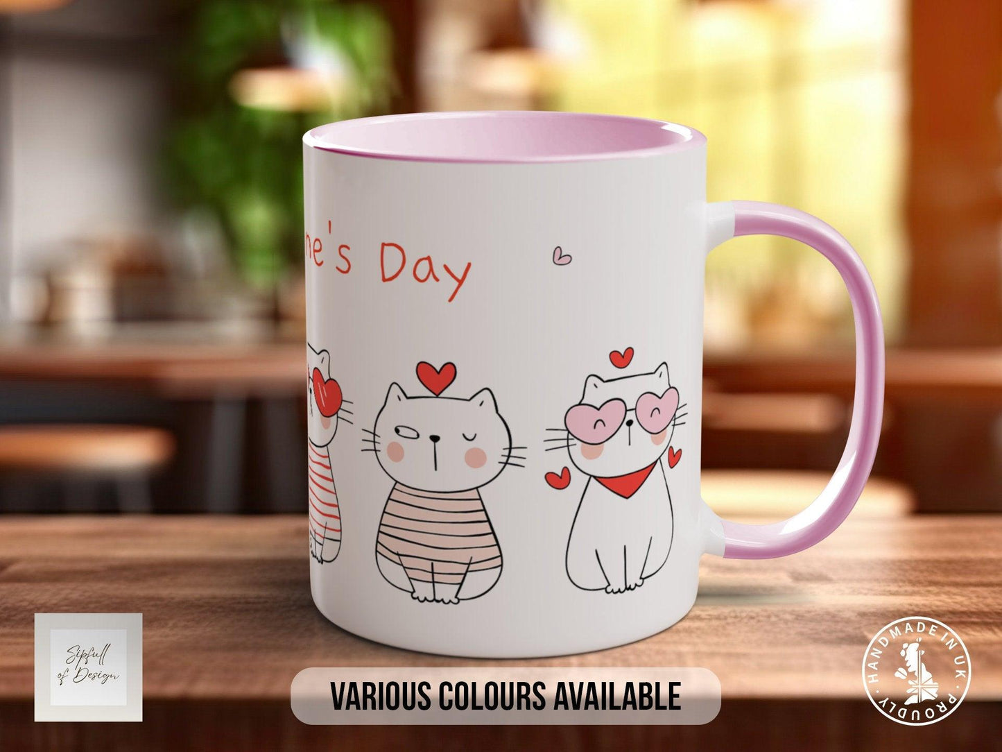 Valentine Cat Mug - Handmade Cute Cat Lover Mug With Smash Proof Box