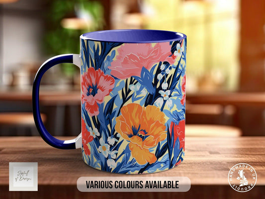 Birth Month Flowers Mug - January Carnation and Snowdrop -